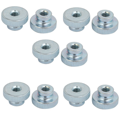 Harfington Uxcell Knurled Thumb Nuts, 10Pcs M6 Carbon Steel Round Knobs for 3D Printer Parts