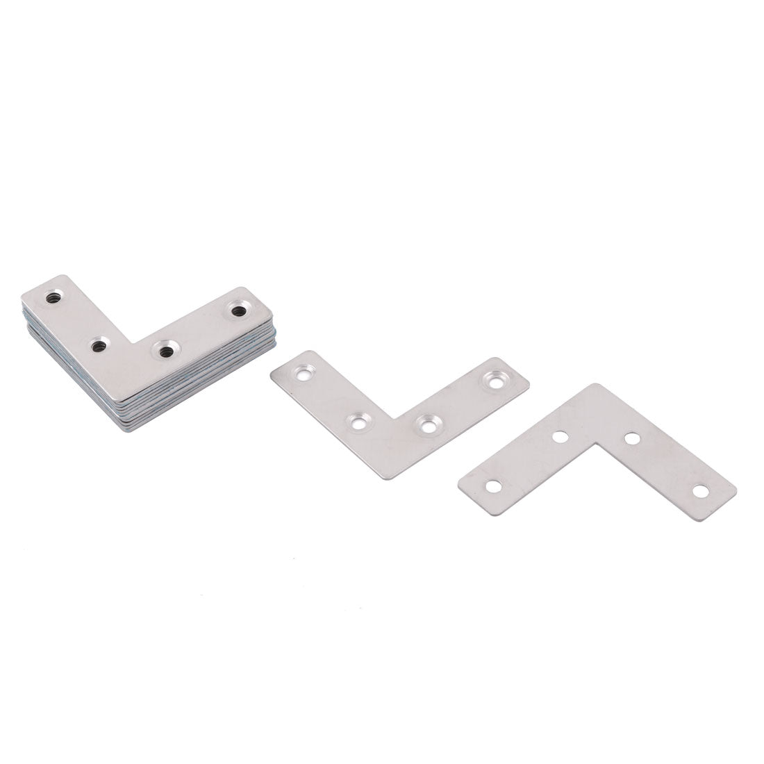 uxcell Uxcell Stainless Steel Fixing Corner Brace Joint Angle Bracket Shelf Silver Tone 40 x 40 x 1mm 4 Pcs
