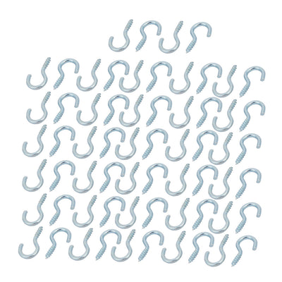 uxcell Uxcell 1.9mm Dia Thread 16mm Length Iron Zinc Plated Self-Tapping Screw Hook 100pcs