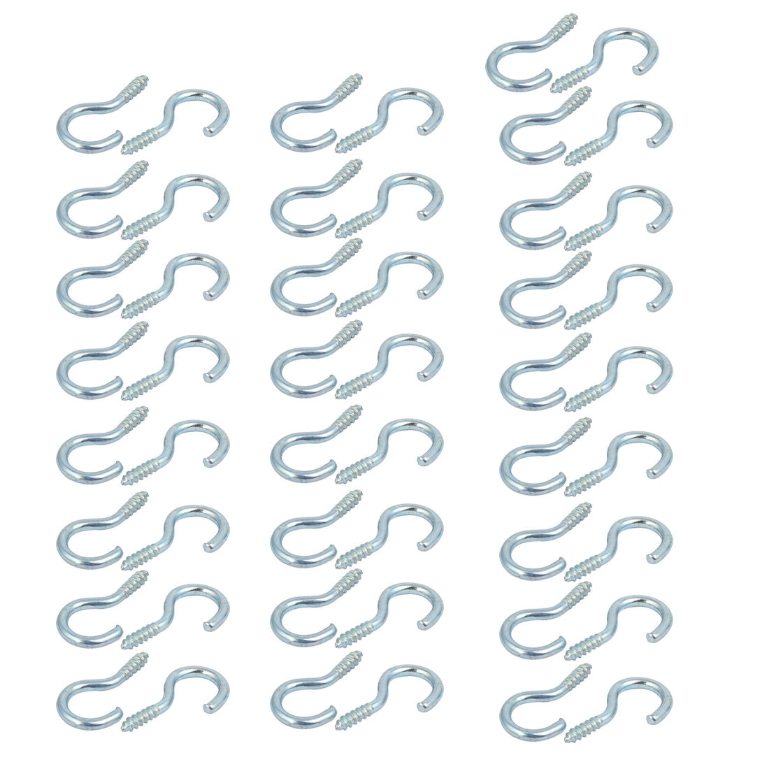 uxcell Uxcell 2.2mm Dia Thread 20mm Length Iron Zinc Plated Self-Tapping Eye Screw Hook 50pcs