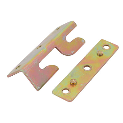 Harfington Uxcell 79mmx25mmx23mm Screw Fixed Bed Hinge Rail Brackets Connecting Fittings 4 Sets