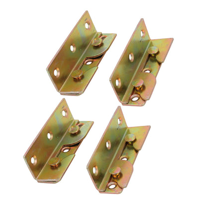 Harfington Uxcell 79mmx25mmx23mm Screw Fixed Bed Hinge Rail Brackets Connecting Fittings 4 Sets