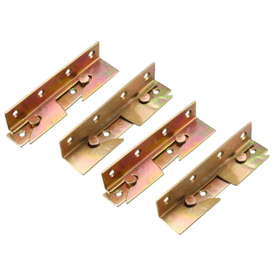 Harfington Uxcell 4.5-inch Screw Fixed Bed Hinge Rail Brackets Connecting Fittings 4 Sets