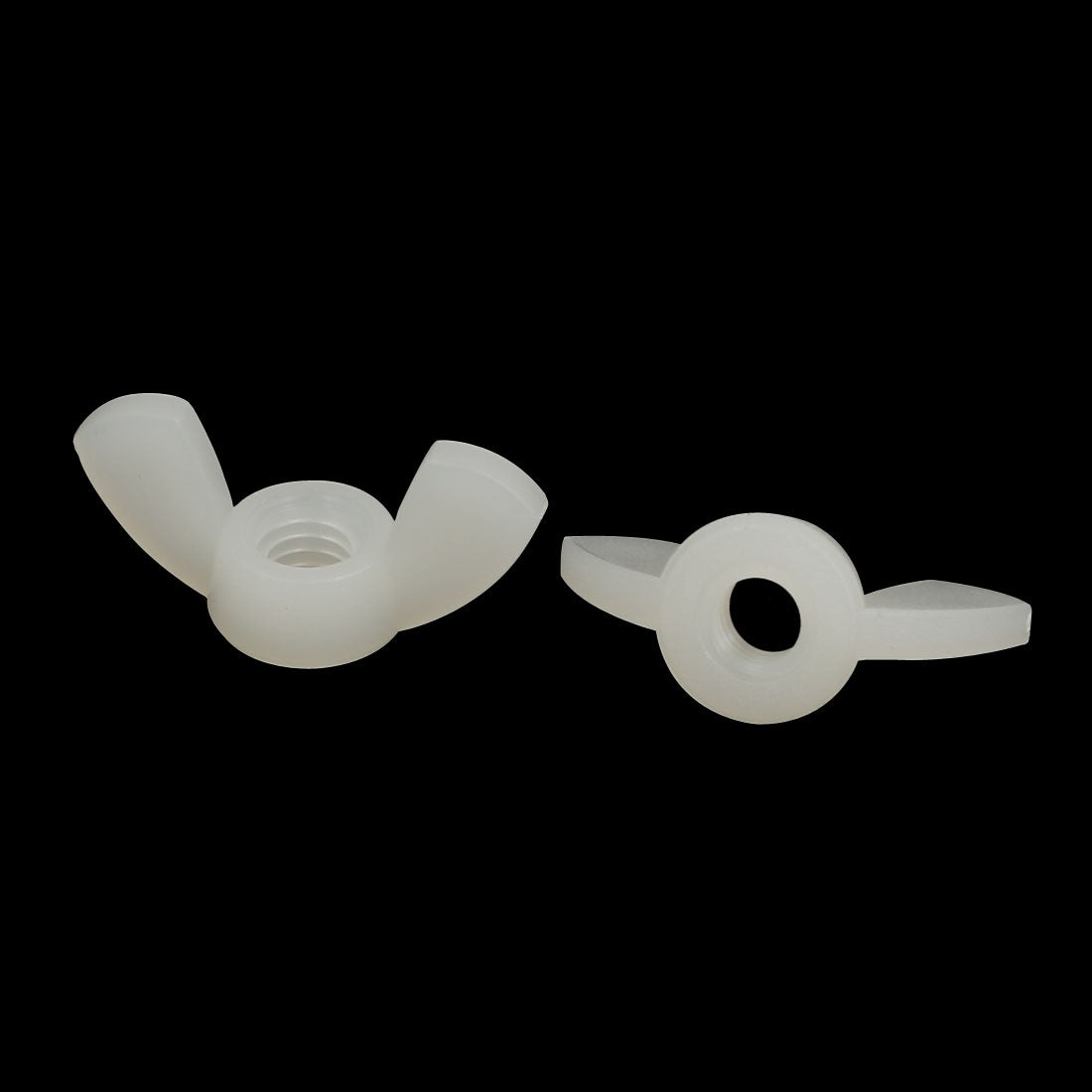 uxcell Uxcell M5 Female Thread Nylon Wingnut Butterfly Fastener Nuts White 20pcs