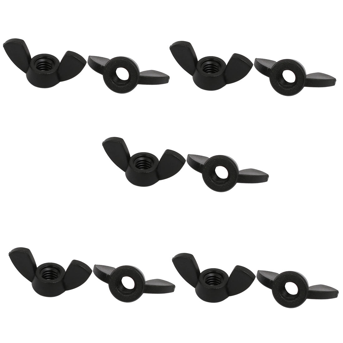 uxcell Uxcell M4 Female Thread Nylon Wingnut Butterfly Fastener Nuts Black 10pcs