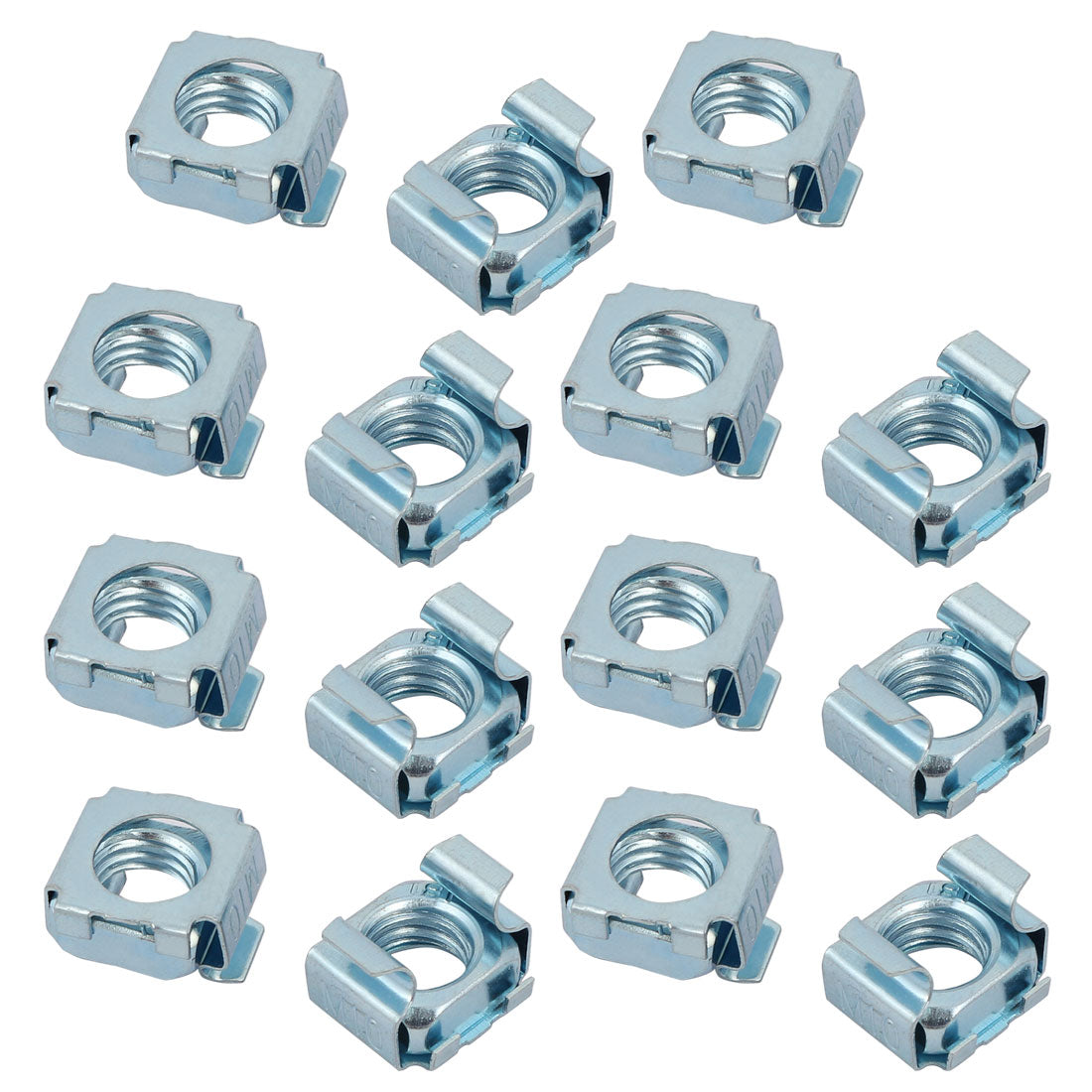 uxcell Uxcell 15pcs M10 65Mn Steel Zinc Plated Cage Nut for Server Shelf Cabinet