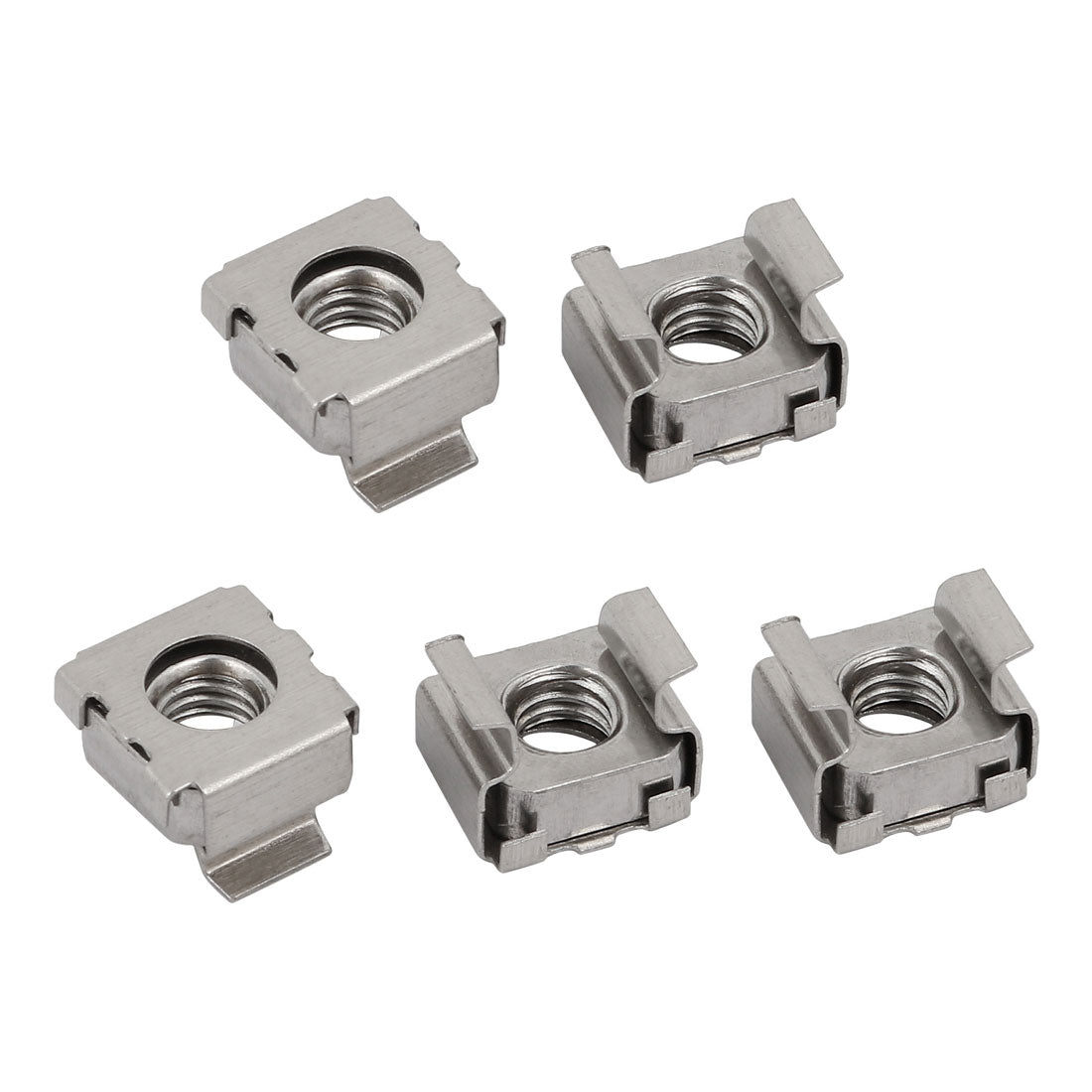 uxcell Uxcell 5pcs M6 304 Stainless Steel Cage Nut for Server Shelves Shelf Cabinet