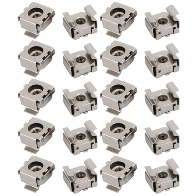 Harfington Uxcell 20pcs M4 Carbon Steel Nickle Plated Cage Nut for Server Shelf Cabinet
