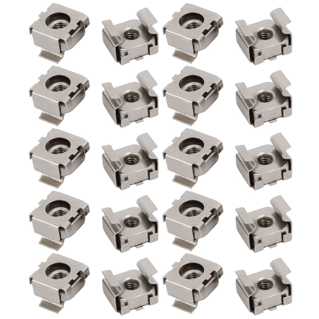 uxcell Uxcell 20pcs M4 Carbon Steel Nickle Plated Cage Nut for Server Shelf Cabinet