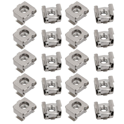 Harfington Uxcell 20pcs M5 304 Stainless Steel Cage Nut Silver Tone for Server Shelf Cabinet