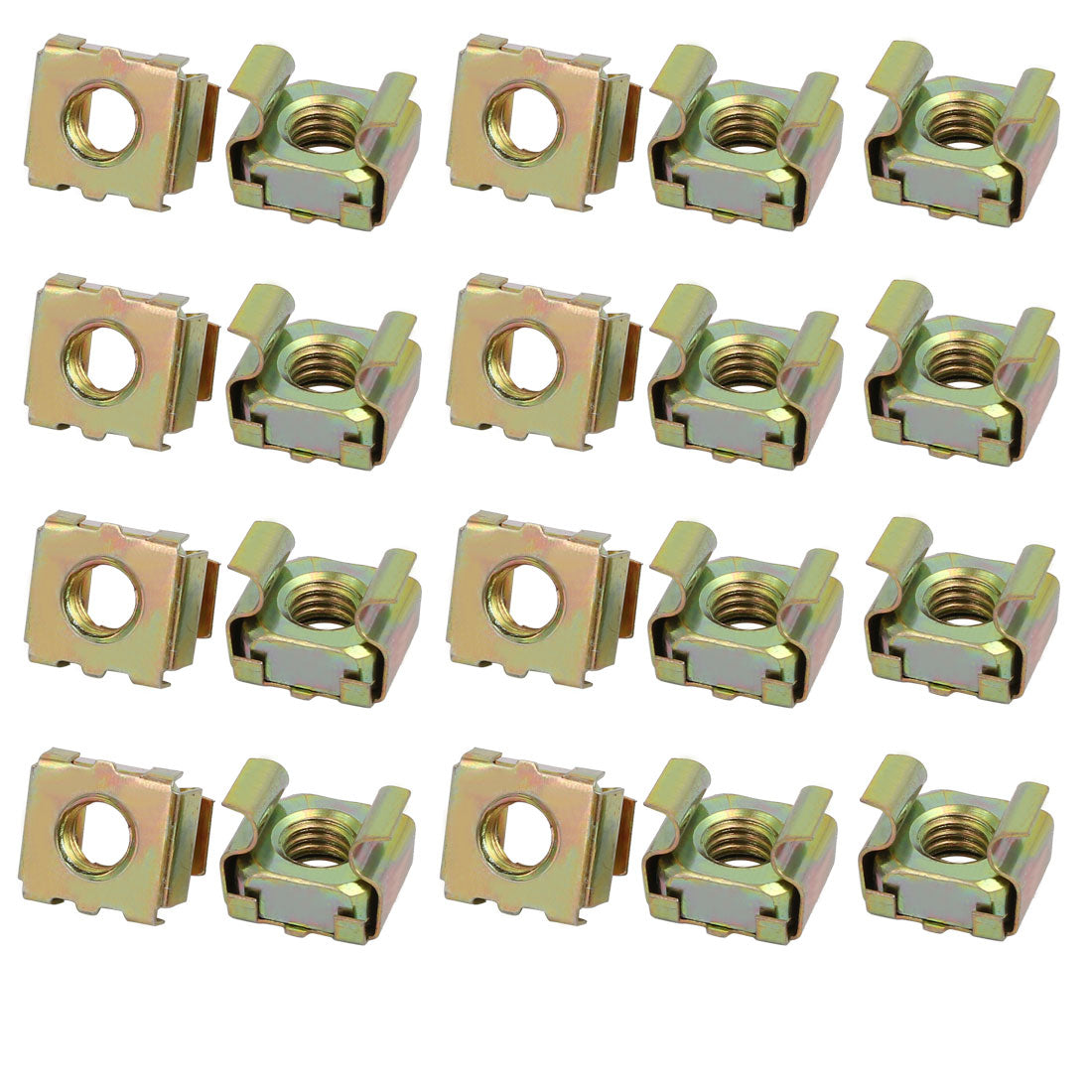 uxcell Uxcell 20pcs M6 65Mn Spring Steel Captive Cage Nut Bronze Tone for Server Shelf Cabinet