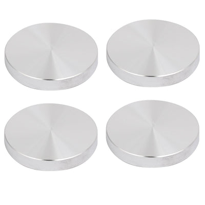 Harfington Uxcell 4pcs 50mm Dia 8mm Thickness M8 Thread Aluminum Disc Hardware for Glass Table