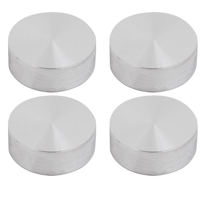 Harfington Uxcell 4pcs 20mm Dia 8mm Thickness M8 Thread Aluminum Disc Hardware for Glass Table