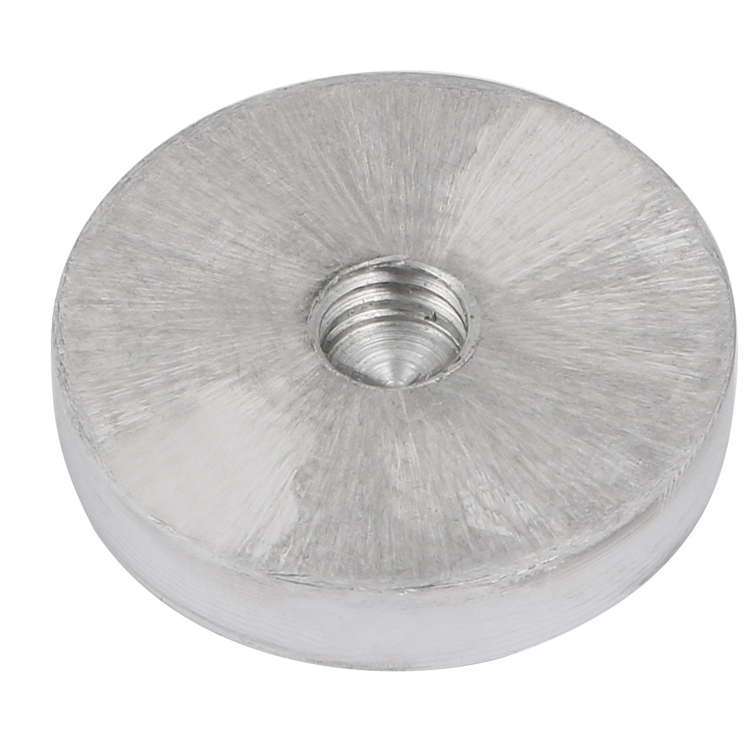 uxcell Uxcell 40mmx8mm M10 Tea Table Glass Top Circle Aluminum Disc Adapter Silver Tone