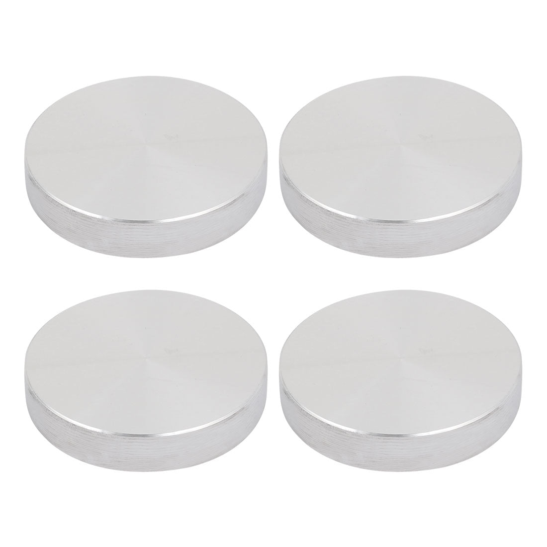 uxcell Uxcell 40mmx8mm M10 Tea Table Glass Top Circle Aluminum Disc Adapter Silver Tone 4pcs