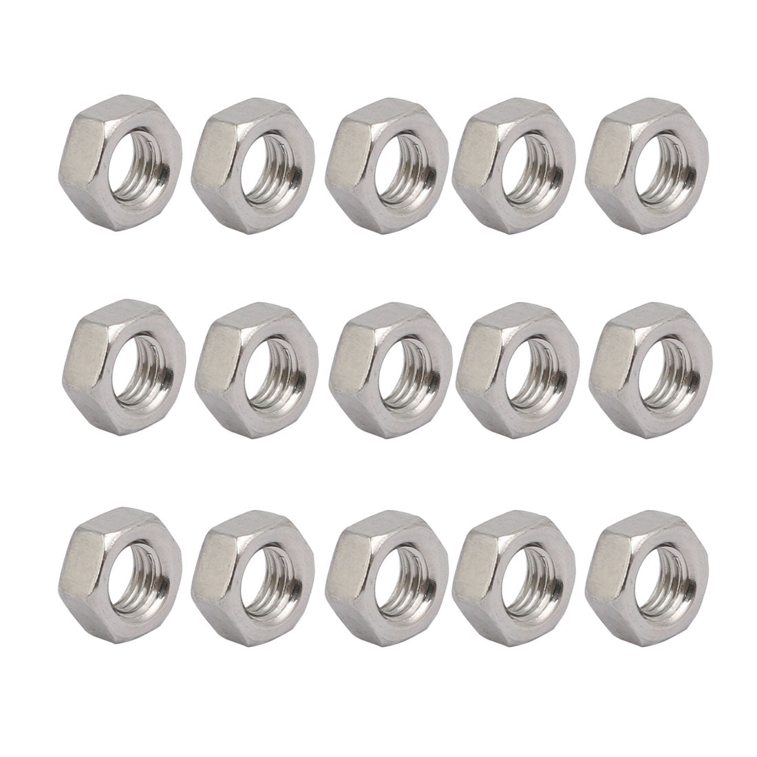 uxcell Uxcell 15pcs M5 x 0.8mm Pitch Metric Thread 201 Stainless Steel Left Hand Hex Nuts