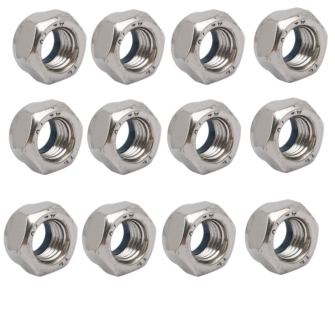 uxcell Uxcell 12pcs M12 x 1.5mm Pitch Metric Fine Thread 304 Stainless Steel Hex Lock Nuts