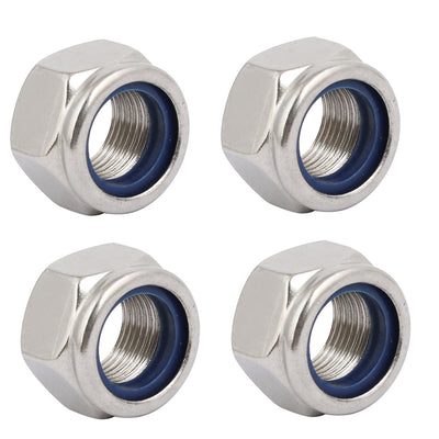 uxcell Uxcell 4pcs M18 x 1.5mm Pitch Metric Fine Thread 304 Stainless Steel Hex Lock Nuts