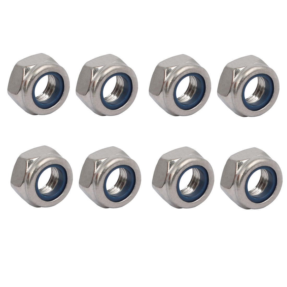 uxcell Uxcell 8pcs M8 x 1.25mm Pitch Metric Thread 304 Stainless Steel Left Hand Lock Nuts
