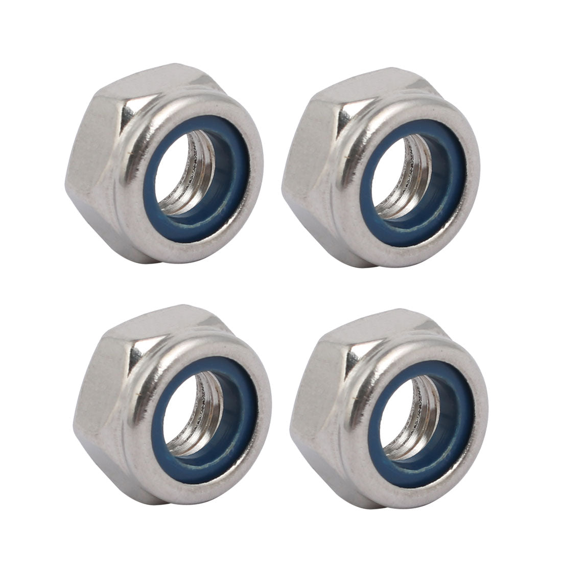 uxcell Uxcell 4pcs M10 x 1.5mm Pitch Metric Thread 304 Stainless Steel Left Hand Lock Nuts