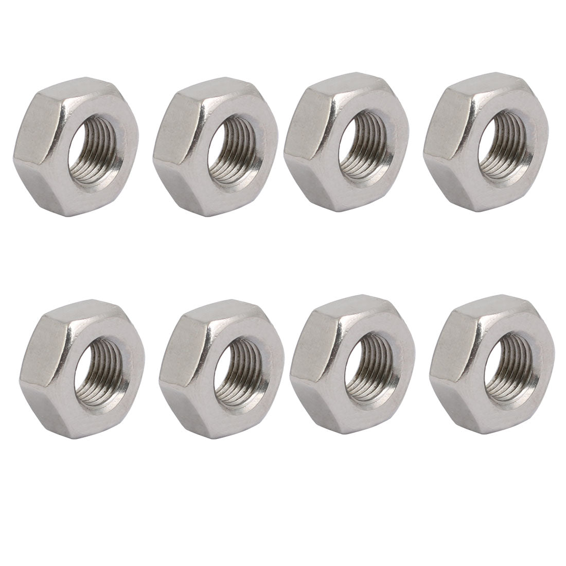 uxcell Uxcell Hex Nuts, M10x1 UNF 304 Stainless Steel Thread Hexagon Nut 8pcs