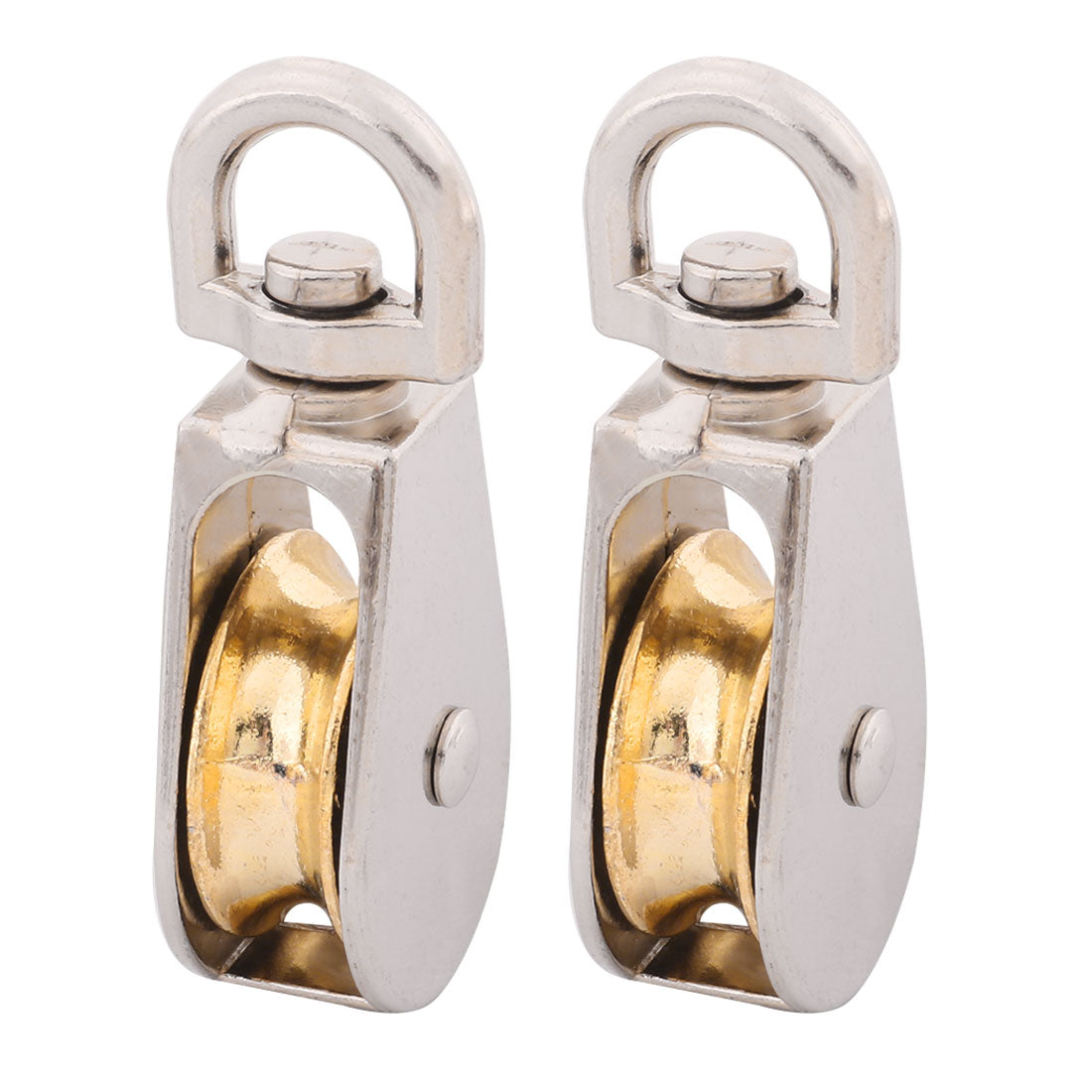 uxcell Uxcell Home Zinc Alloy Hardware Single Rope Pulley Block Silver Tone 25mm Dia 2 Pcs