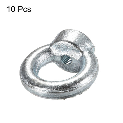 Harfington Uxcell M6 Thread C15 Carbon Steel Zinc Plated DIN582 Lifting Ring Eye Nut 10pcs
