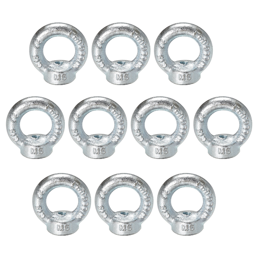 uxcell Uxcell M6 Thread C15 Carbon Steel Zinc Plated DIN582 Lifting Ring Eye Nut 10pcs