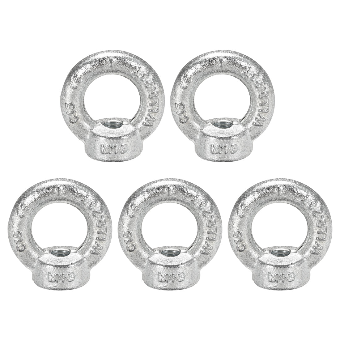 uxcell Uxcell M10 Thread C15 Carbon Steel Zinc Plated DIN582 Lifting Ring Eye Nut 5pcs