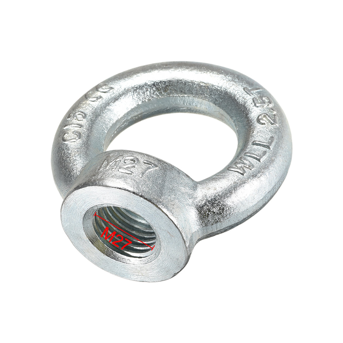 uxcell Uxcell M27 Thread C15 Carbon Steel Zinc Plated DIN582 Lifting Eye Bolt Nut
