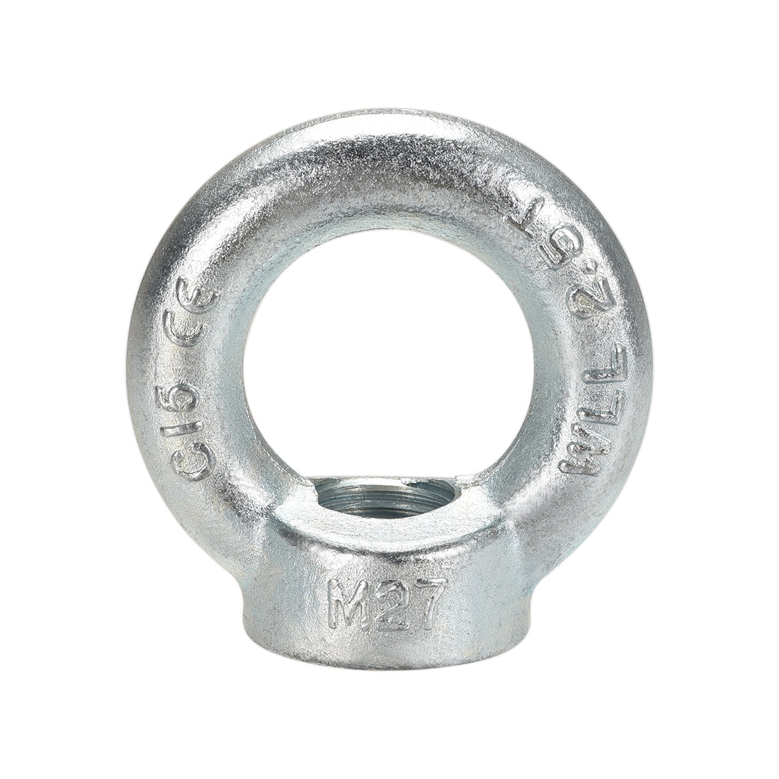 uxcell Uxcell M27 Thread C15 Carbon Steel Zinc Plated DIN582 Lifting Eye Bolt Nut