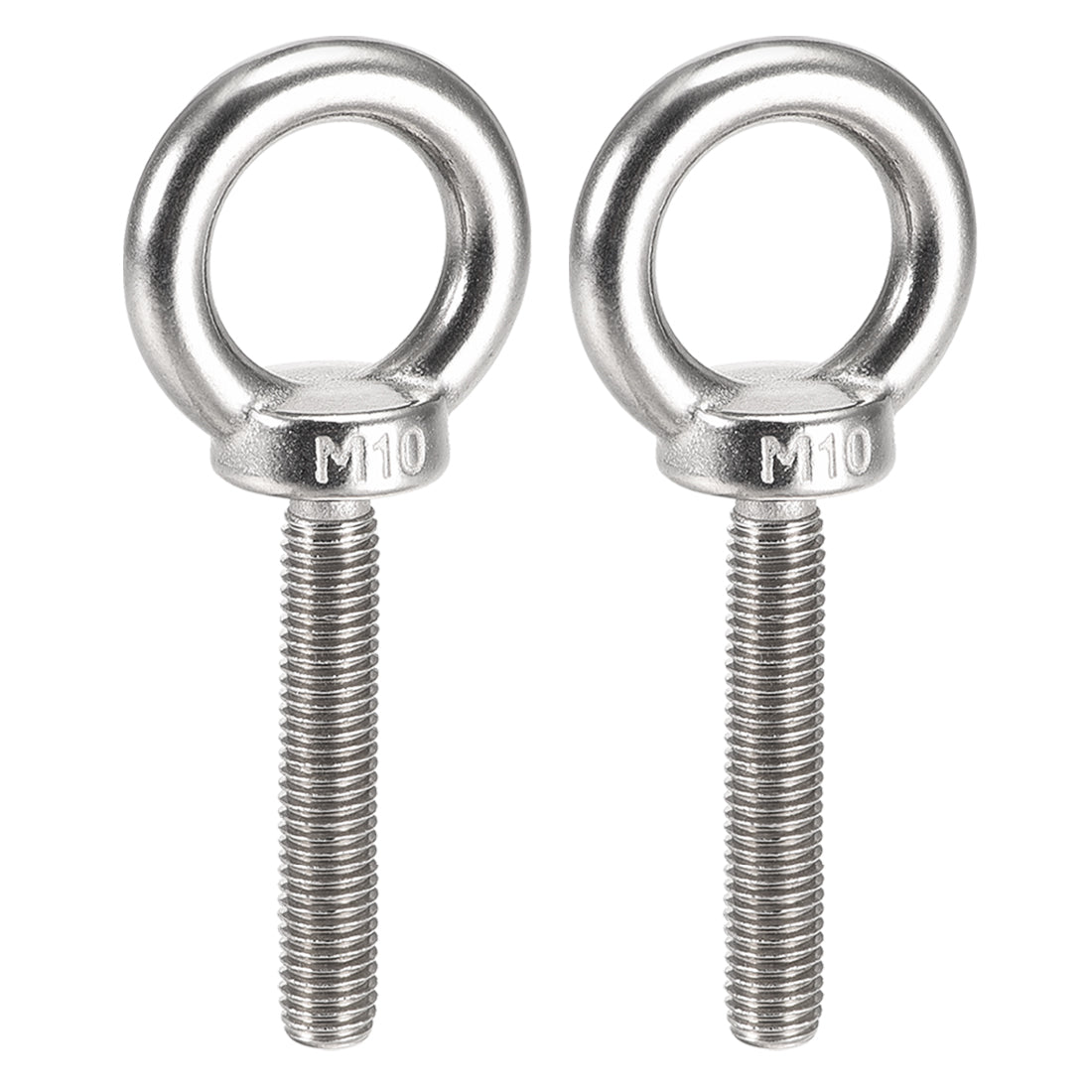 uxcell Uxcell 2 Pcs M10x60mm Thread 25mm Inside Dia 42mm Outside Dia 304 Stainless Steel Lifting Eye Bolt
