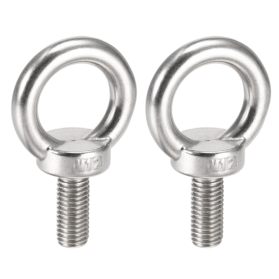 uxcell Uxcell 2 Pcs M12x30mm Thread 30mm Inside Dia 47mm Outside Dia 304 Stainless Steel Lifting Eye Bolt