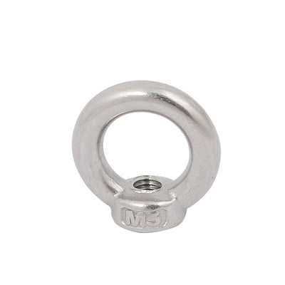 Harfington Uxcell M5 Female Thread 304 Stainless Steel Ring Shaped Lifting Eye Nut 10pcs