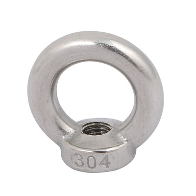 Harfington Uxcell M8 Female Thread 304 Stainless Steel Ring Shaped Lifting Eye Nut 10pcs