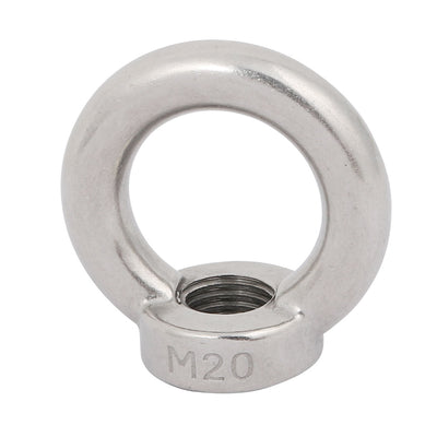 Harfington Uxcell M20 Female Thread 304 Stainless Steel Ring Shaped Lifting Eye Bolt Nut