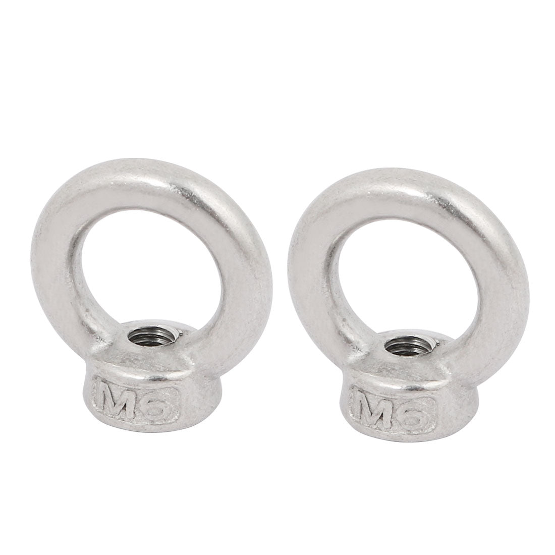 uxcell Uxcell M6 Female Thread 316 Stainless Steel Ring Shaped Lifting Eye Nut 2pcs
