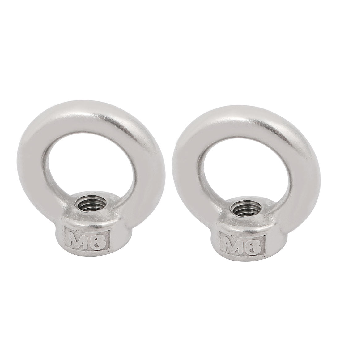 uxcell Uxcell M8 Female Thread 316 Stainless Steel Ring Shaped Lifting Eye Nut 2pcs
