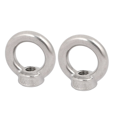 Harfington Uxcell M10 Female Thread 316 Stainless Steel Ring Shaped Lifting Eye Nut 2pcs