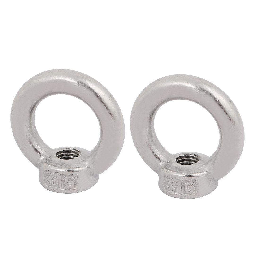 uxcell Uxcell M14 Female Thread 316 Stainless Steel Ring Shaped Lifting Eye Nut 2pcs