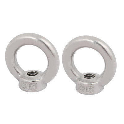 Harfington Uxcell M14 Female Thread 316 Stainless Steel Ring Shaped Lifting Eye Nut 2pcs