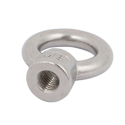 Harfington Uxcell M8 Thread 304 Stainless Steel Japanese Style Ring Shaped Lifting Eye Nut 2pcs