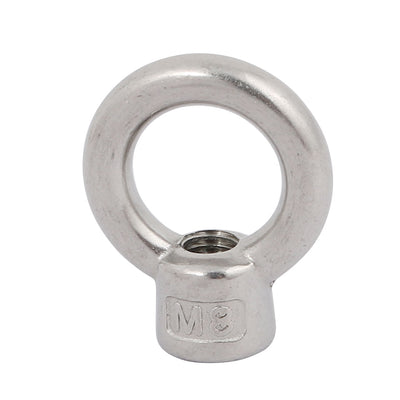 Harfington Uxcell M8 Thread 304 Stainless Steel Japanese Style Ring Shaped Lifting Eye Nut 5pcs