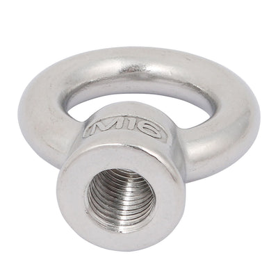 Harfington Uxcell M16 Thread 304 Stainless Steel Japanese Style Ring Shaped Lifting Eye Nut 2pcs