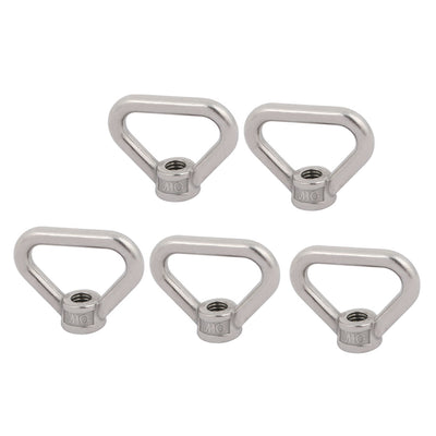 Harfington Uxcell M10 Thread 304 Stainless Steel Triangle Ring Shaped Lifting Eye Nut 5pcs