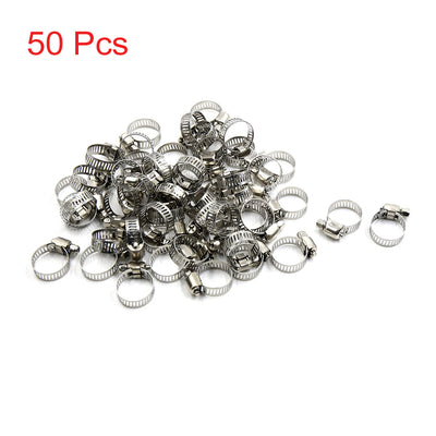 Harfington Uxcell 50Pcs 13-19mm Adjustable Stainless Steel Car  Gear Hose Pipe Clamp Clips