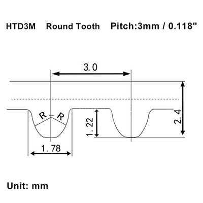 Harfington Uxcell HTD3M 109 Teeth Engine Timing Belt Rubber Geared-Belt 327mm Girth 15mm Width