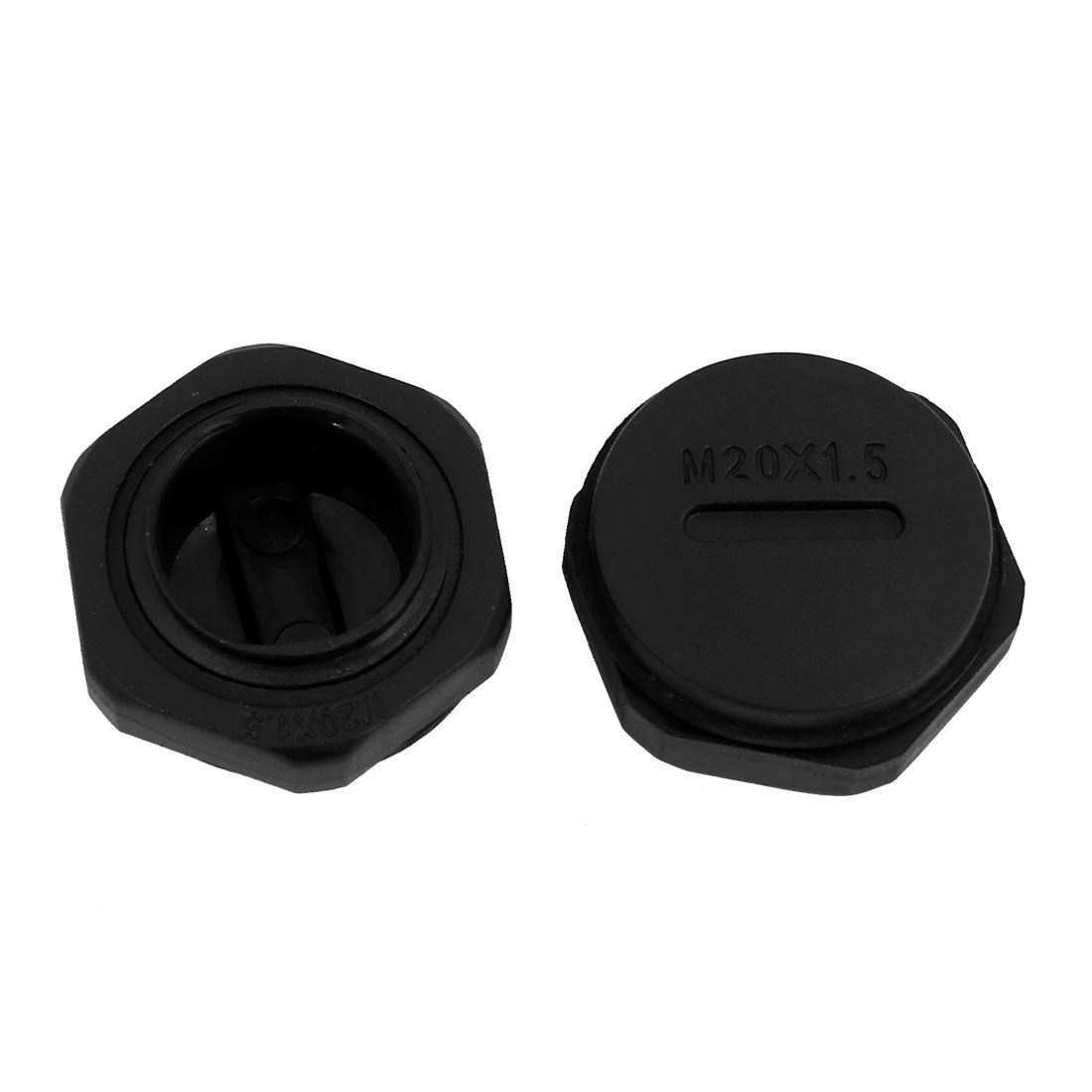 uxcell Uxcell 10pcs M20 x 1.5mm Nylon Male Threaded Cable Gland Cap Round Screw-in Cover Black