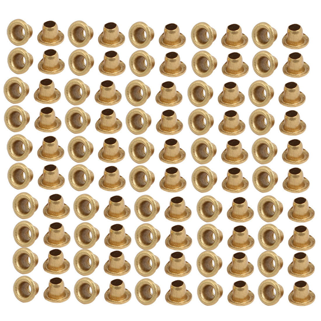uxcell Uxcell 100pcs M2.5 x 2.5mm Brass Plated Metal Hollow Eyelets Rivets Gold Tone