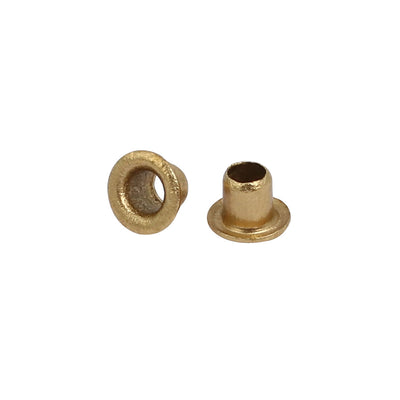 Harfington Uxcell 200pcs M3 x 3mm Brass Plated Metal Hollow Eyelets Rivets Gold Tone